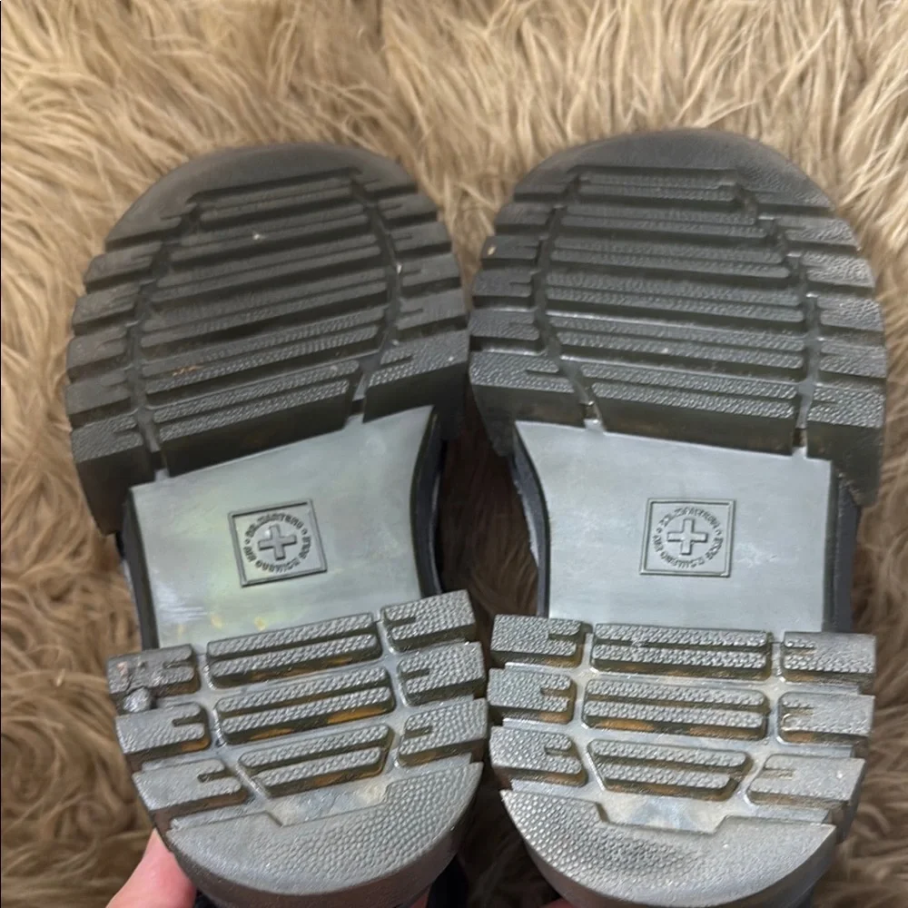 Dr. Martens Black Leather Platform Cage Sandals